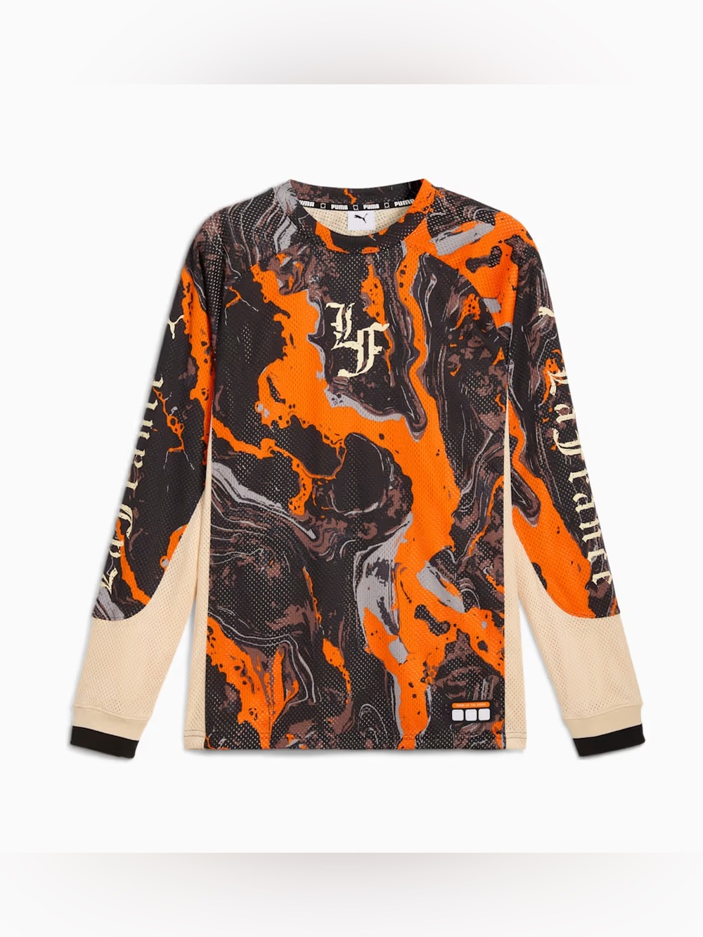 Puma Men’s XXL 2XL Orange, Black & Cream Long Sleeve camo moto Racing jersey